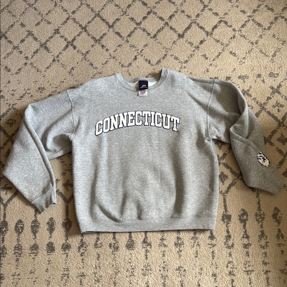 Vintage UConn Huskies Crewneck Sweatshirt Gray XL